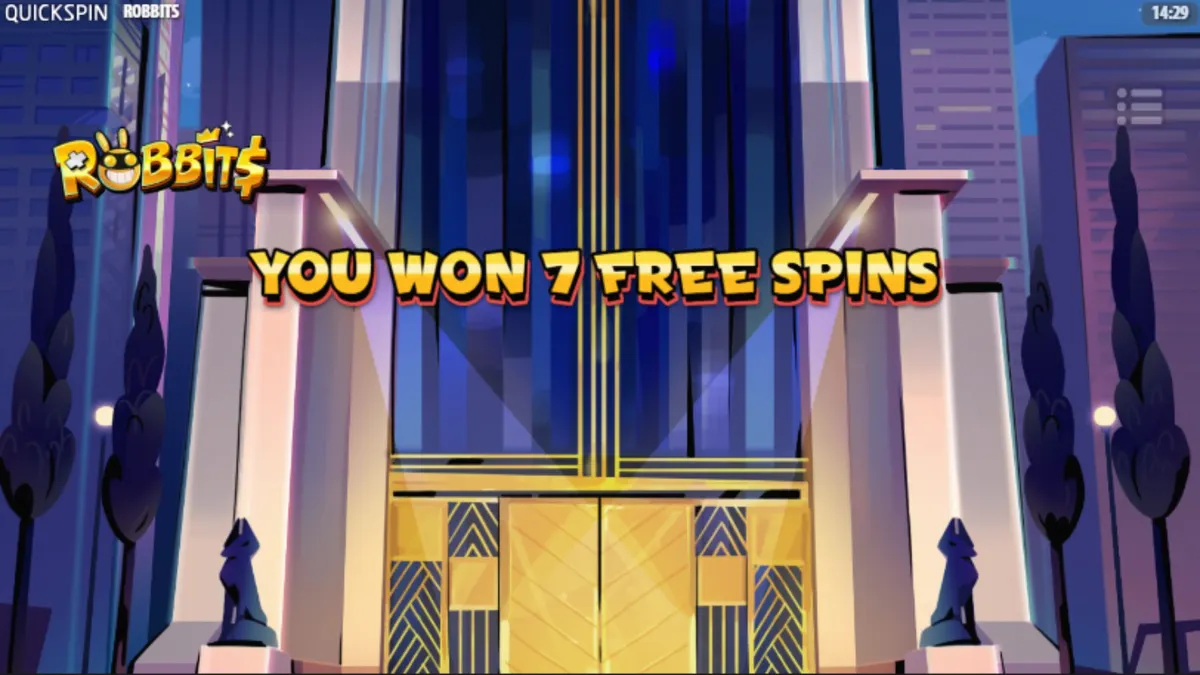 Tampilan visual karakter kelinci dalam permainan slot Robbits